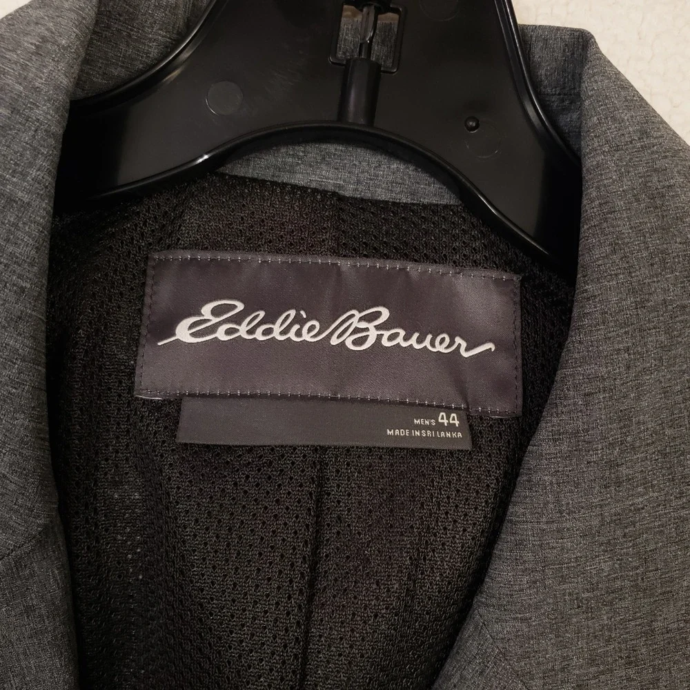 Eddie Bauer Ultimate Voyager Travel Blazer Men 44 Gray Travel Sport Coat Stretch